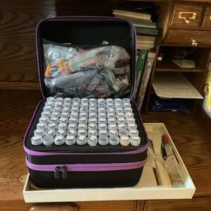 Diamond Painting Bead Storage Box Case with 120 containers, tools & more